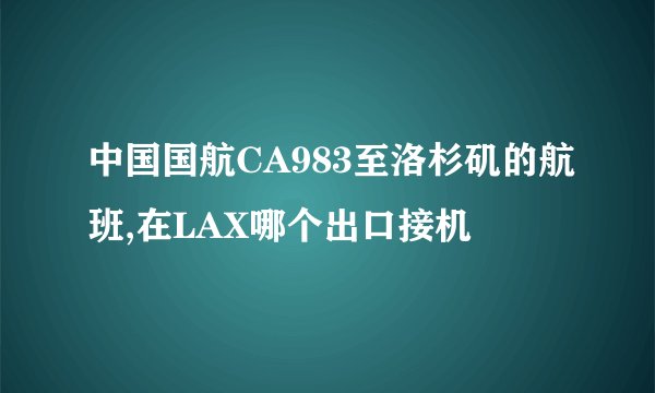 中国国航CA983至洛杉矶的航班,在LAX哪个出口接机
