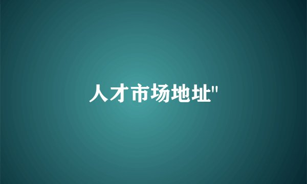 人才市场地址