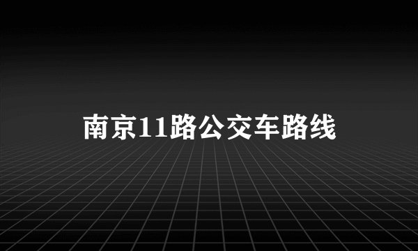 南京11路公交车路线