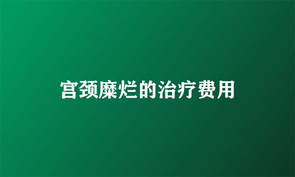 宫颈糜烂的治疗费用