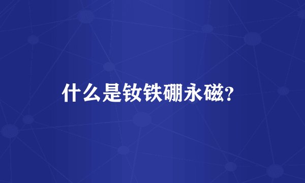 什么是钕铁硼永磁？