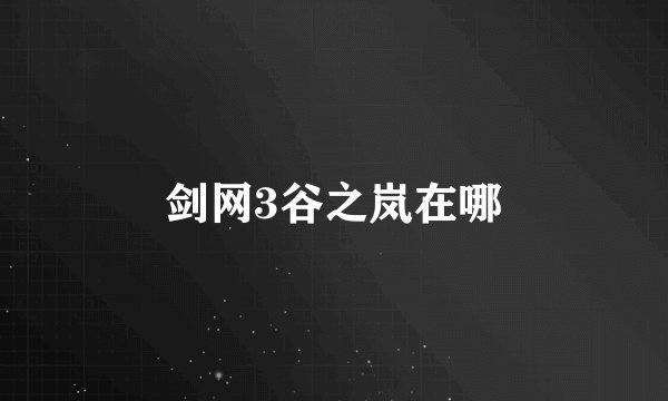 剑网3谷之岚在哪
