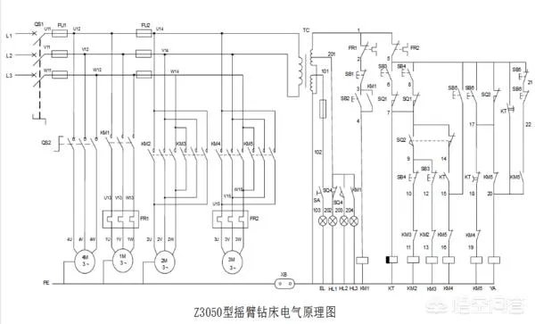 Z3050摇臂钻床接线图？