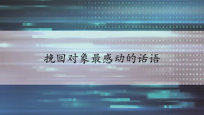 挽回对象最感动的话语