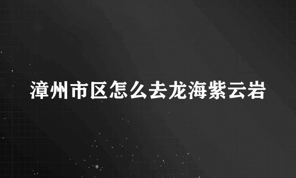 漳州市区怎么去龙海紫云岩