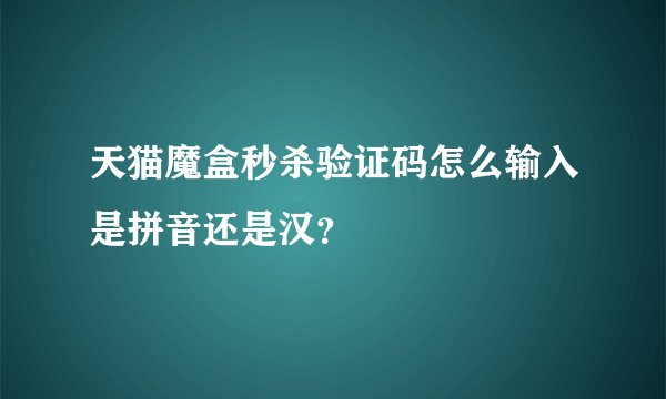 天猫魔盒秒杀验证码怎么输入是拼音还是汉？