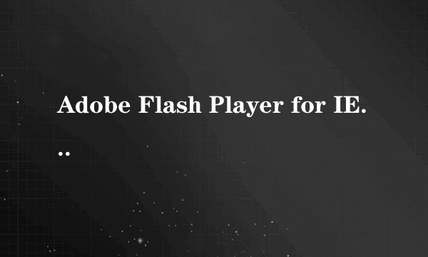 Adobe Flash Player for IE_10.2怎么用