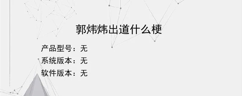 郭炜炜出道什么梗