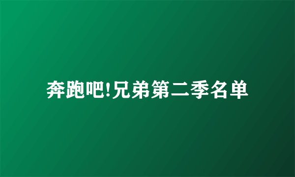 奔跑吧!兄弟第二季名单
