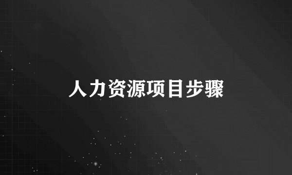人力资源项目步骤