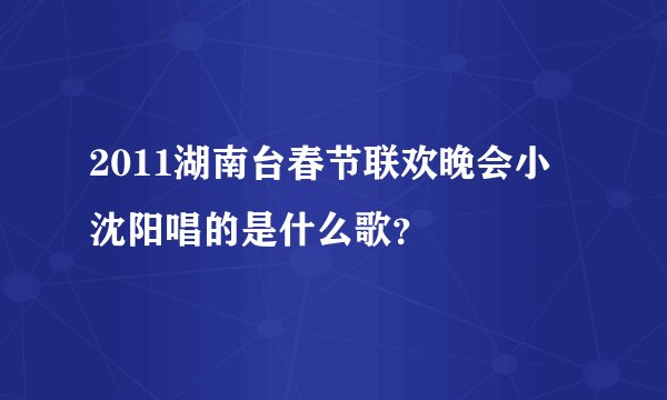 2011湖南台春节联欢晚会小沈阳唱的是什么歌？