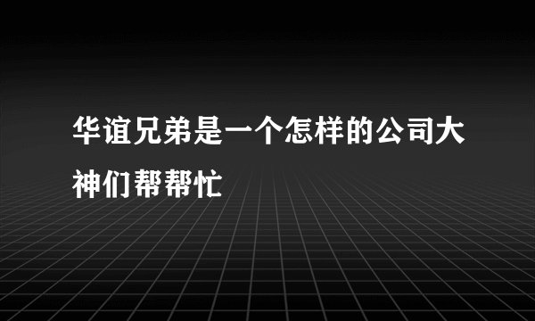 华谊兄弟是一个怎样的公司大神们帮帮忙