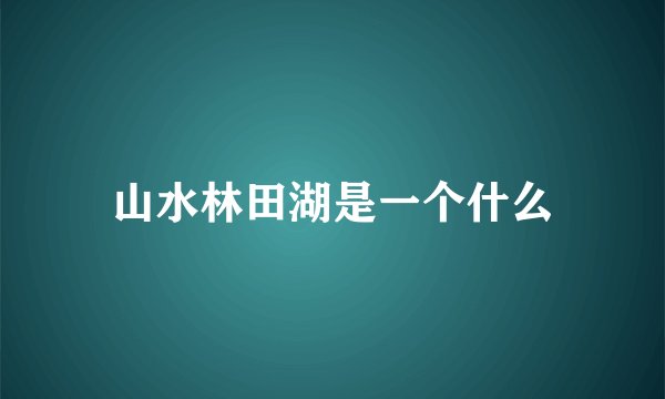 山水林田湖是一个什么