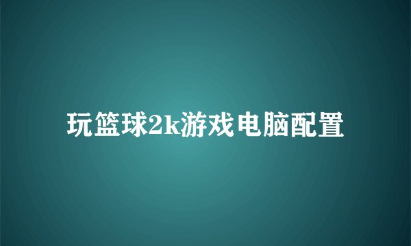 玩篮球2k游戏电脑配置