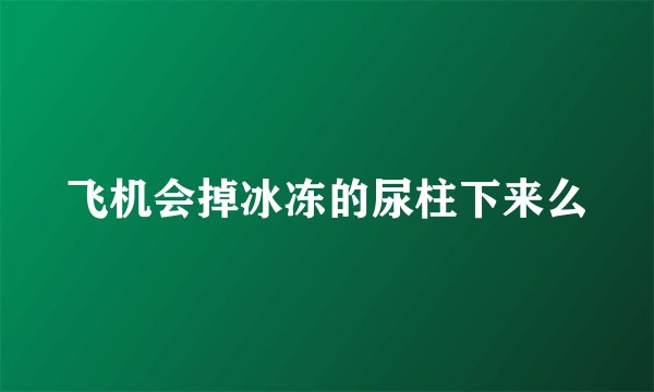 飞机会掉冰冻的尿柱下来么