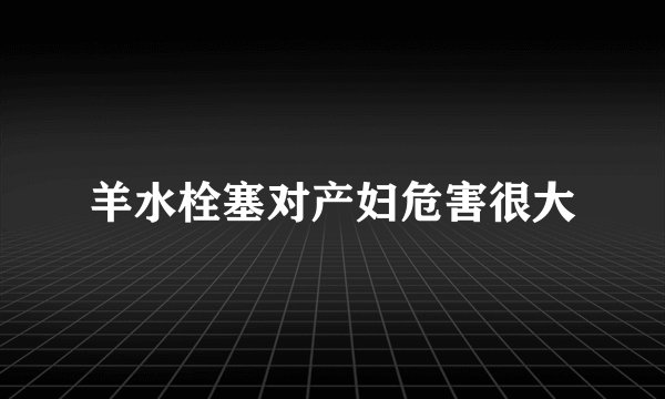 羊水栓塞对产妇危害很大