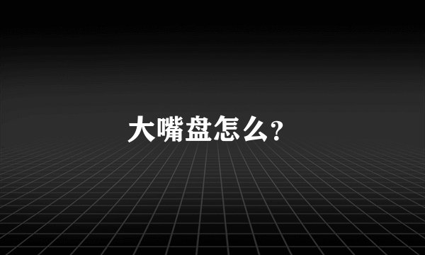 大嘴盘怎么？