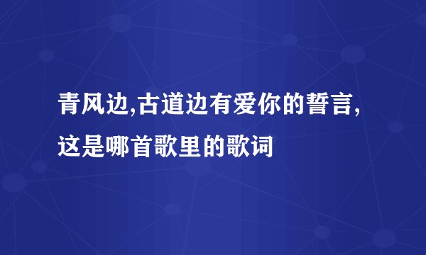 青风边,古道边有爱你的誓言,这是哪首歌里的歌词