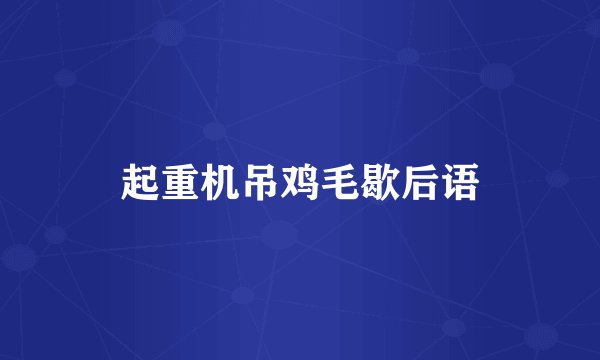 起重机吊鸡毛歇后语