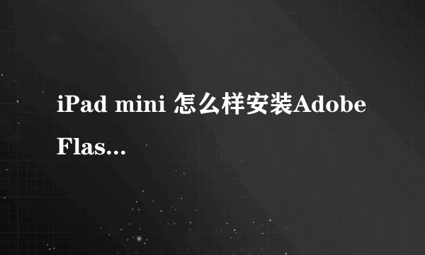 iPad mini 怎么样安装Adobe Flash Player