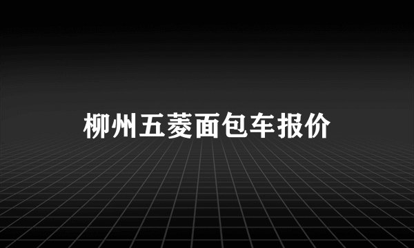 柳州五菱面包车报价