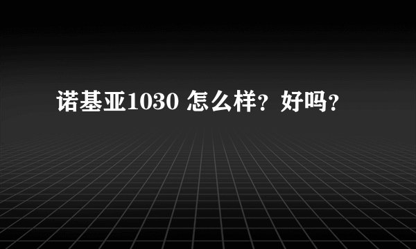 诺基亚1030 怎么样？好吗？