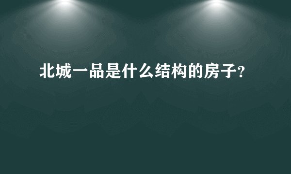 北城一品是什么结构的房子？