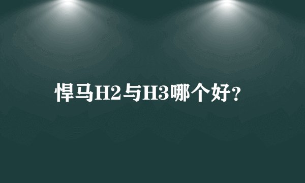 悍马H2与H3哪个好?