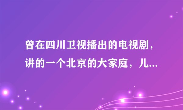曾在四川卫视播出的电视剧，讲的一个北京的大家庭，儿子取了一个韩国女人，女儿嫁给一个美国人后又离婚...