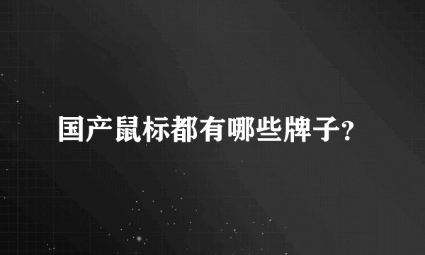 国产鼠标都有哪些牌子?