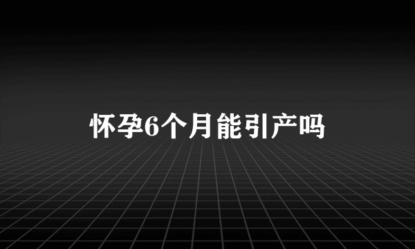 怀孕6个月能引产吗