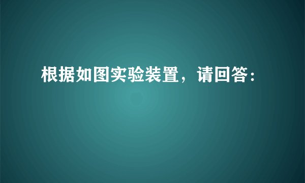根据如图实验装置，请回答：