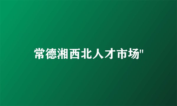 常德湘西北人才市场