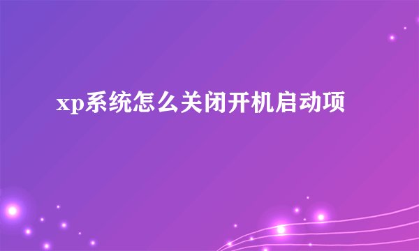 xp系统怎么关闭开机启动项