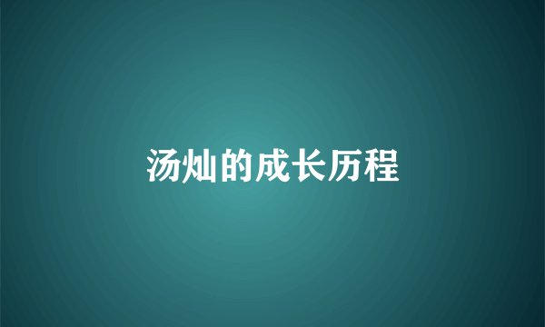 汤灿的成长历程