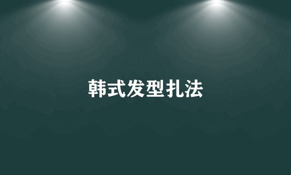 韩式发型扎法