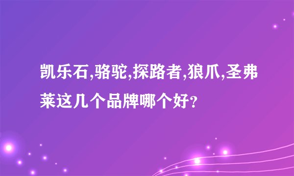凯乐石,骆驼,探路者,狼爪,圣弗莱这几个品牌哪个好？