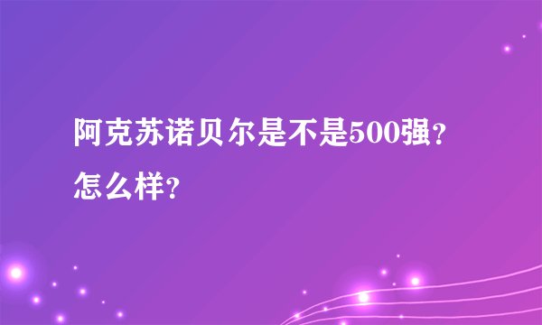 阿克苏诺贝尔是不是500强？ 怎么样？
