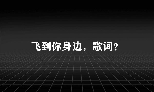 飞到你身边，歌词？