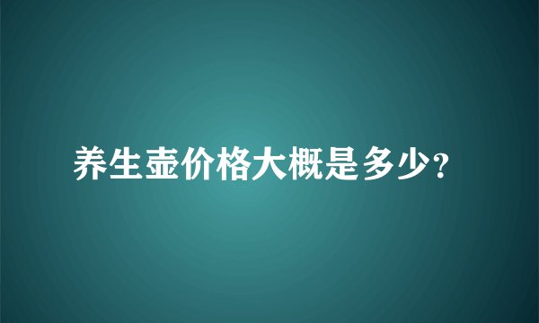 养生壶价格大概是多少?