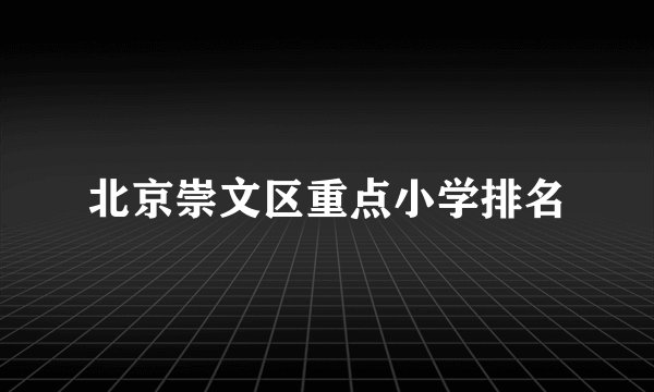 北京崇文区重点小学排名