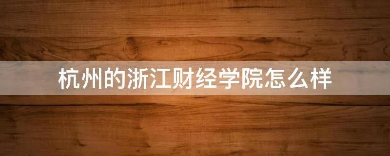 杭州的浙江财经学院怎么样