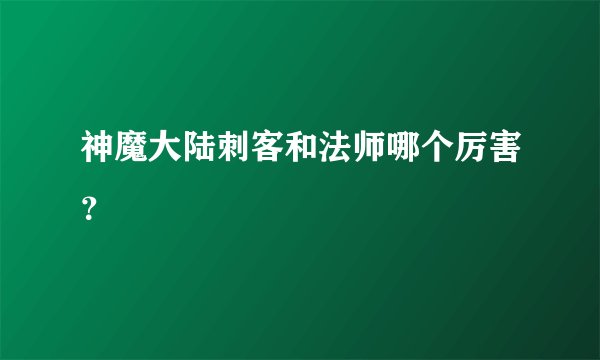 神魔大陆刺客和法师哪个厉害？