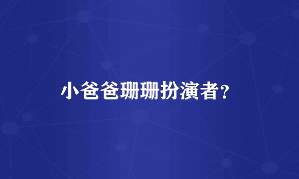 小爸爸珊珊扮演者？