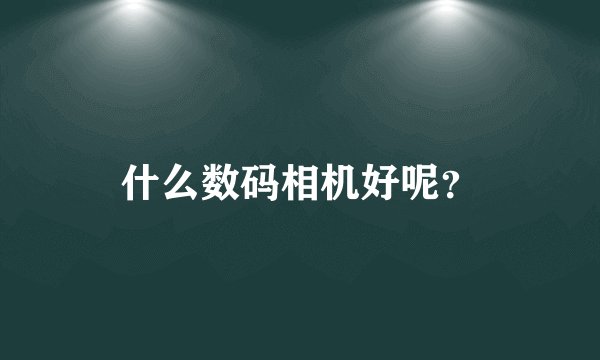 什么数码相机好呢？