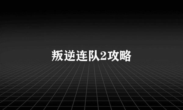 叛逆连队2攻略