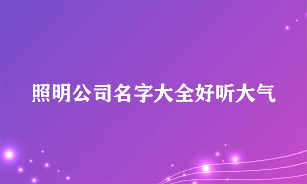 照明公司名字大全好听大气
