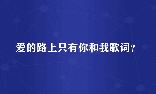 爱的路上只有你和我歌词？