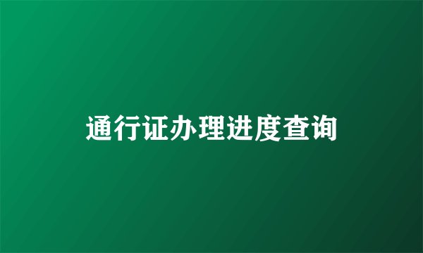 通行证办理进度查询