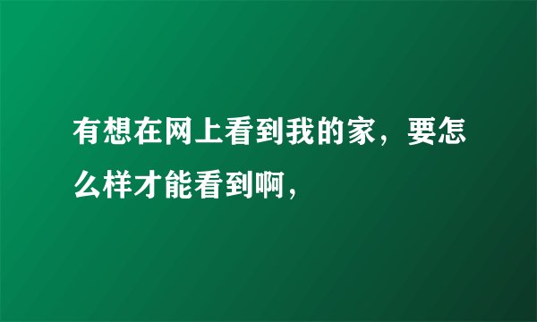 有想在网上看到我的家，要怎么样才能看到啊，